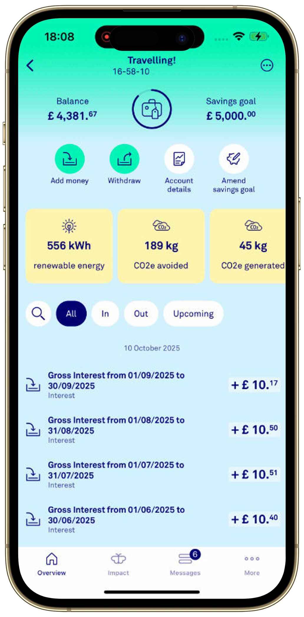 See your impact in app